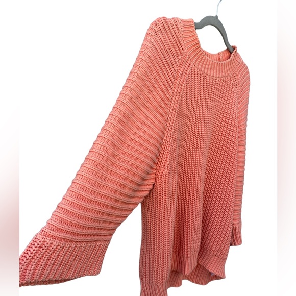 Anthropologie Maeve Women’s M MacKenzie Coral Chunky Knit Ribbed Sweater - Picture 5 of 11